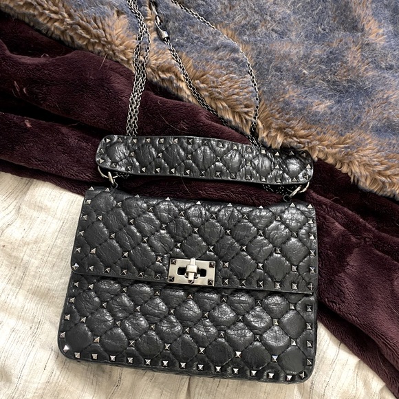 Valentino Noir Spike Bag Medium - Picture 1 of 11